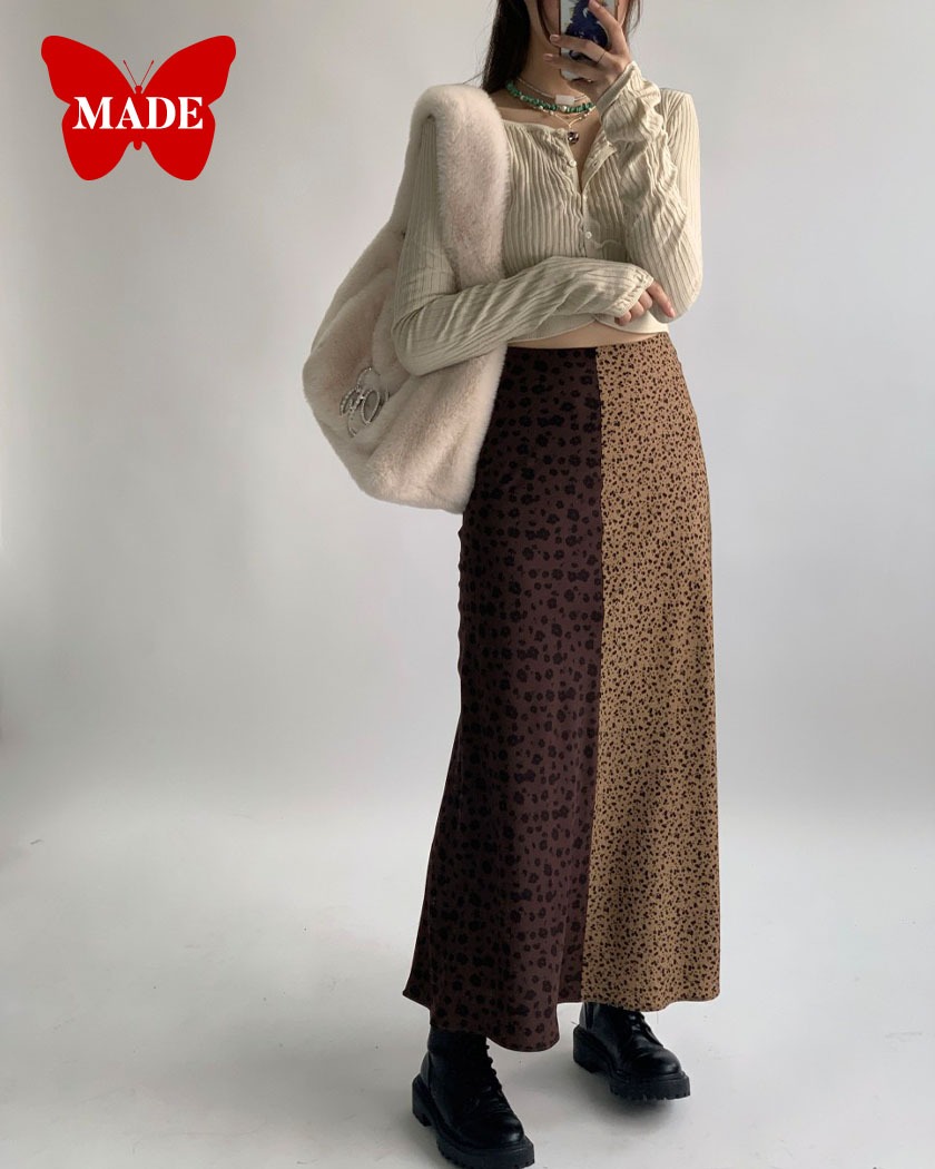 L/S Collection - Eclair Mixed Skirt [Brown]