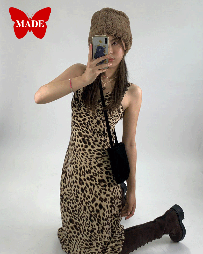 L/S Collection - Dolce Leopard Dress (Long)