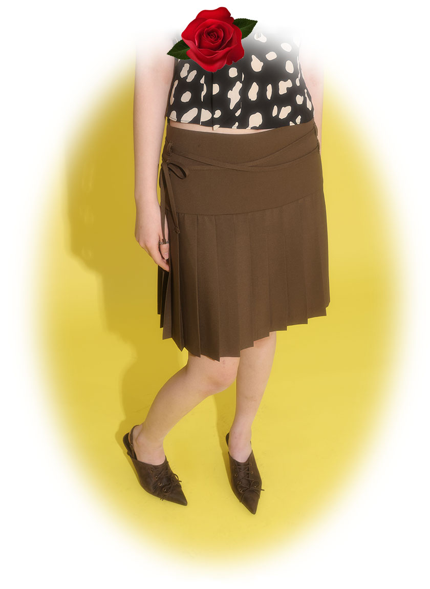 Tuesday Pleats Skirt (Khaki Brown)