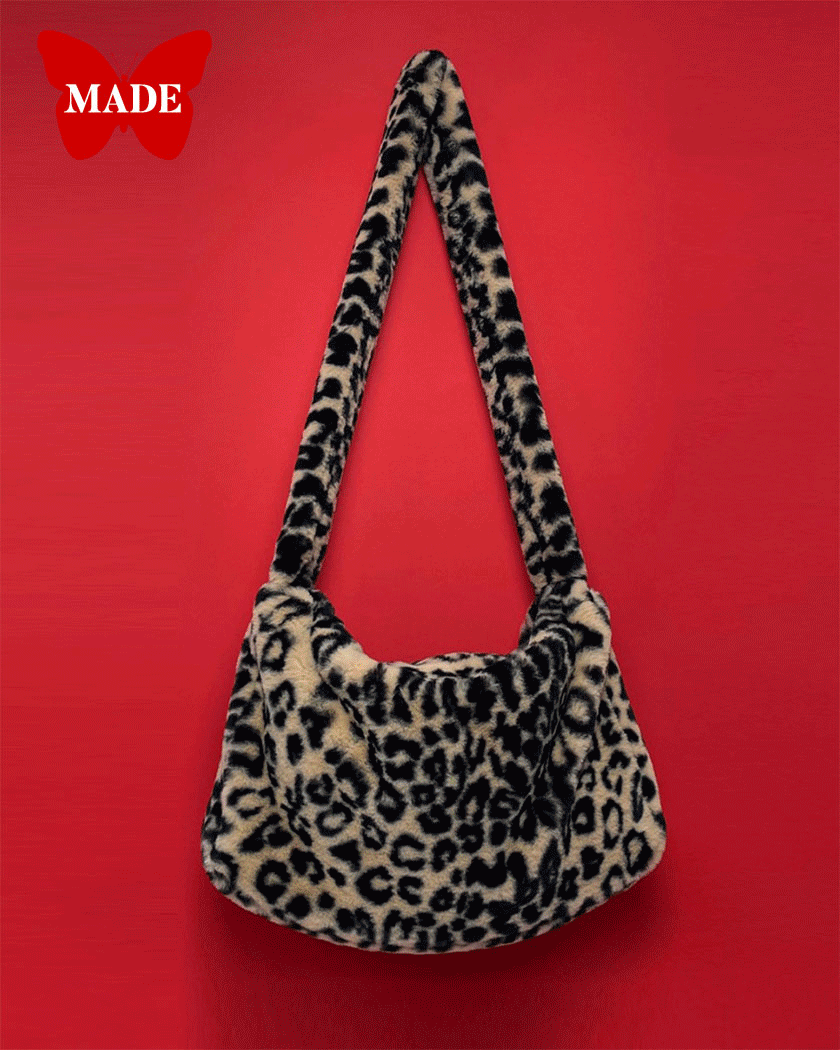 L/S Collection - Teddy Leopard Fur Bag