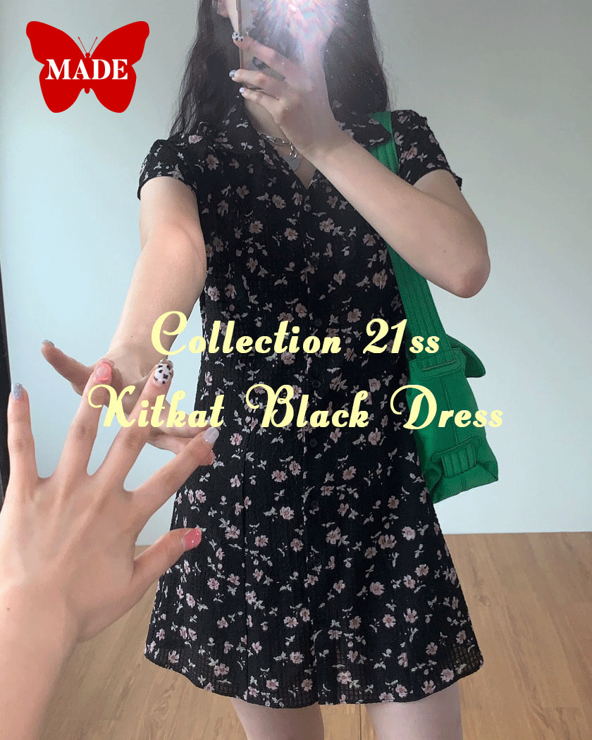 L/S Collection -  Kitkat Black Dress (Mini)