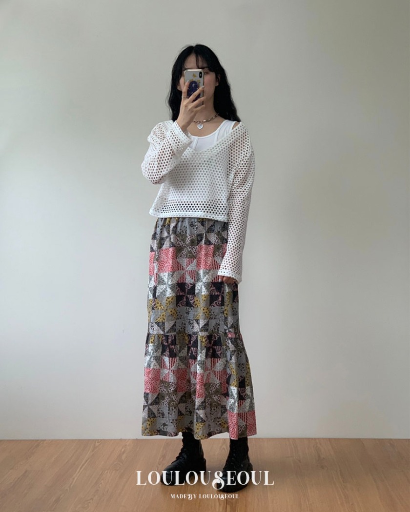 [MADE] Vintage Patch Long Skirt_빈티지 패치 롱 스커트