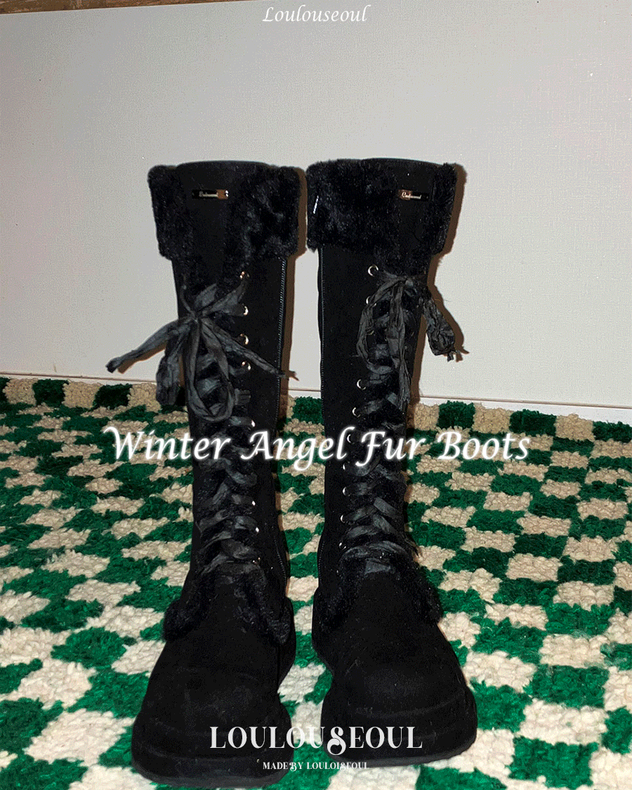 [MADE] Winter Angel Fur Boots_윈터 엔젤 퍼 부츠 (Dark Black)