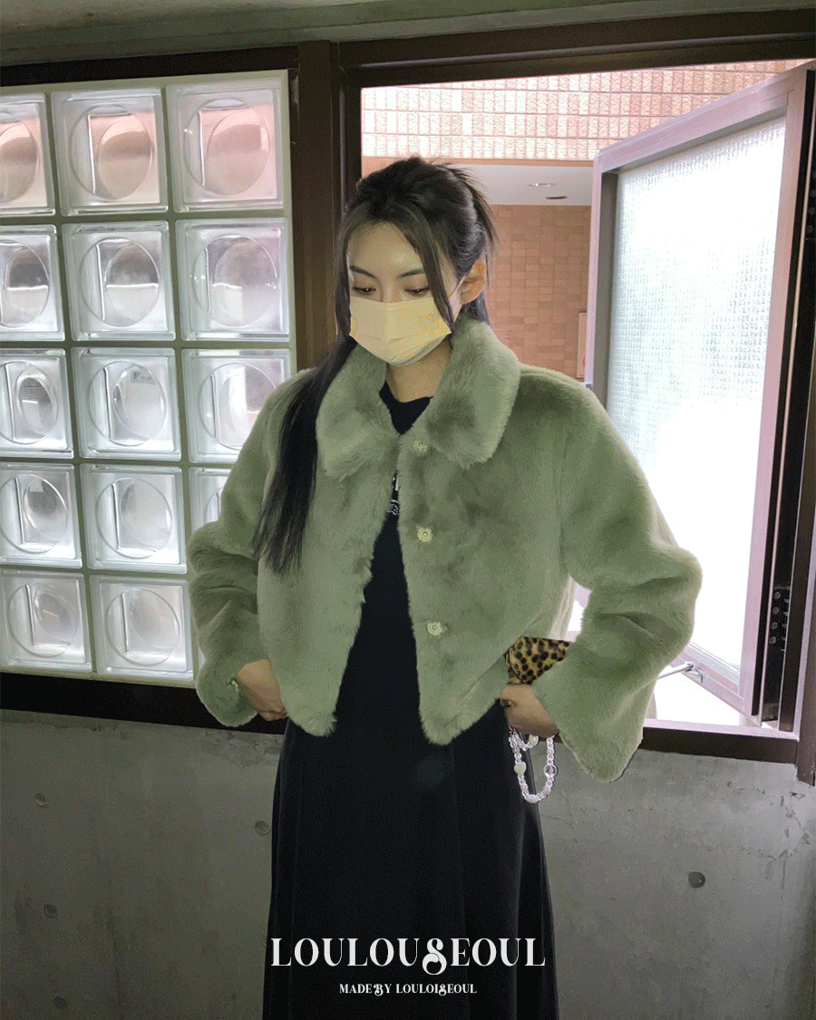 [MADE] Pudding Fur Jacket_푸딩 퍼 자켓 (Matcha Green)