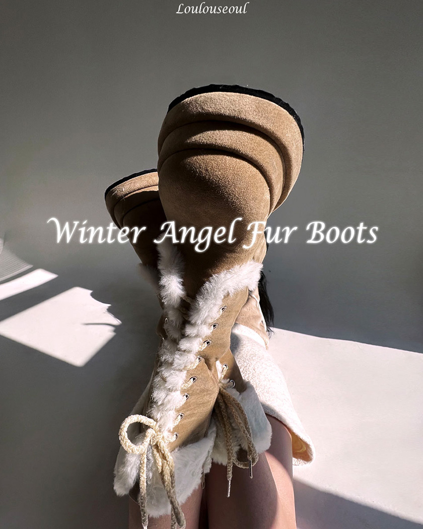 [MADE] Winter Angel Fur Boots (Angel Beige/Midi)
