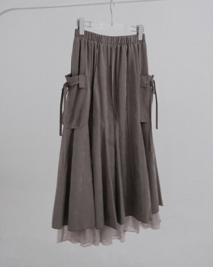 [YMS] Devil Flare Skirt (Khaki Gray)