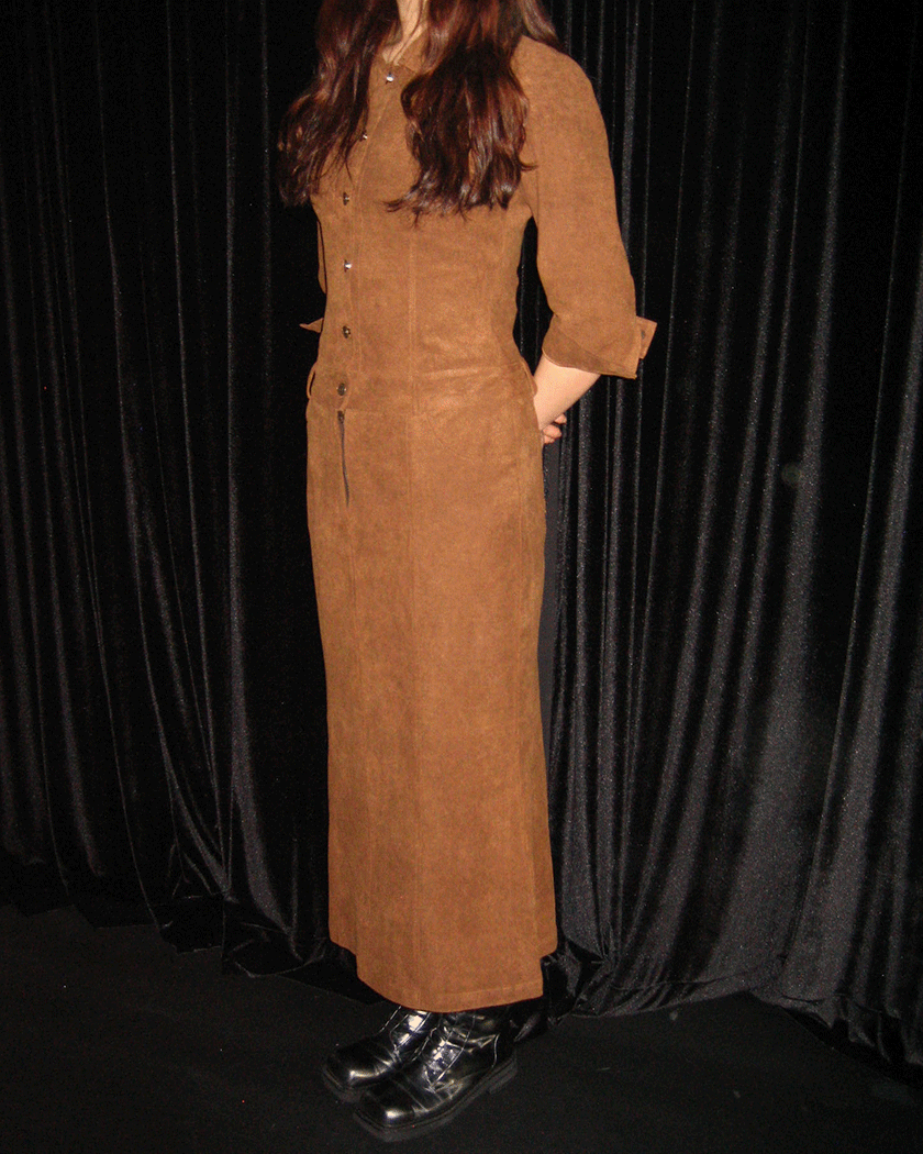 Old Fashion Jump Suit Dress (Classic Brown)