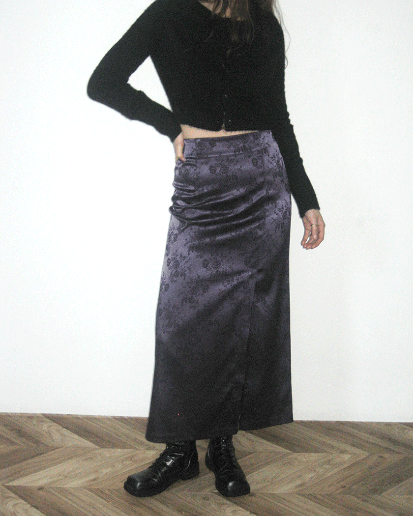 Shine Rose Slit Skirt