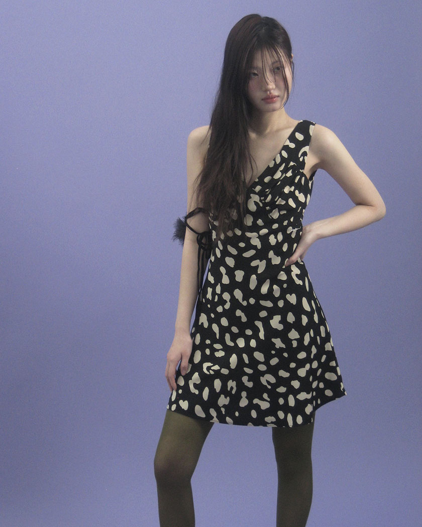 Dalmatian Mini Dress (Black)
