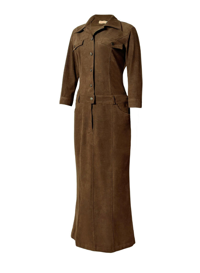 Old Fashion Jump Suit Dress (Classic Brown)
