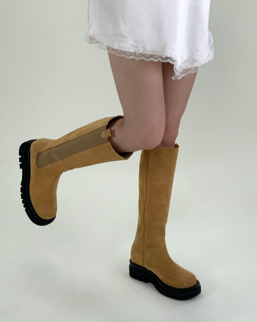 Real Cow Suede Long Boots