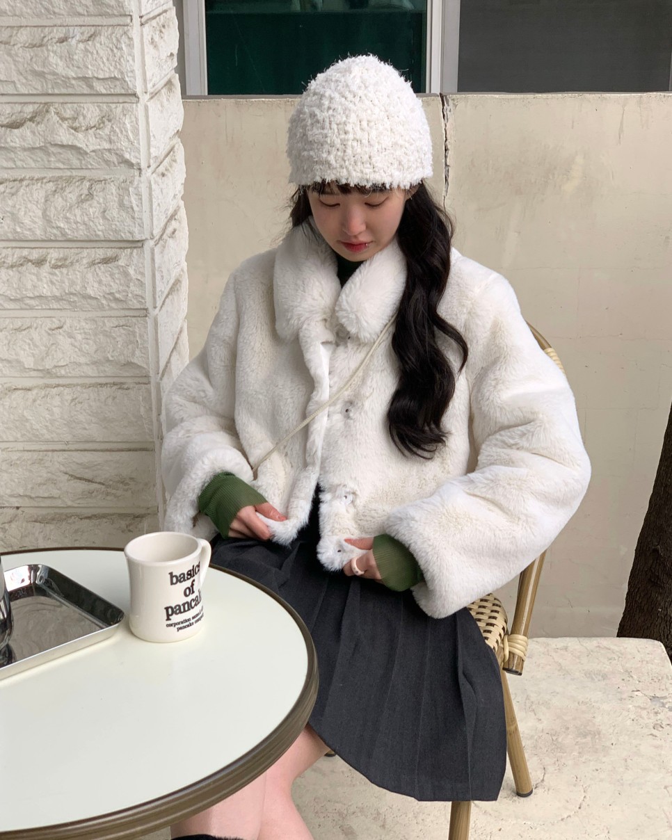 [MADE] Pudding Fur Jacket (﻿Milk White)