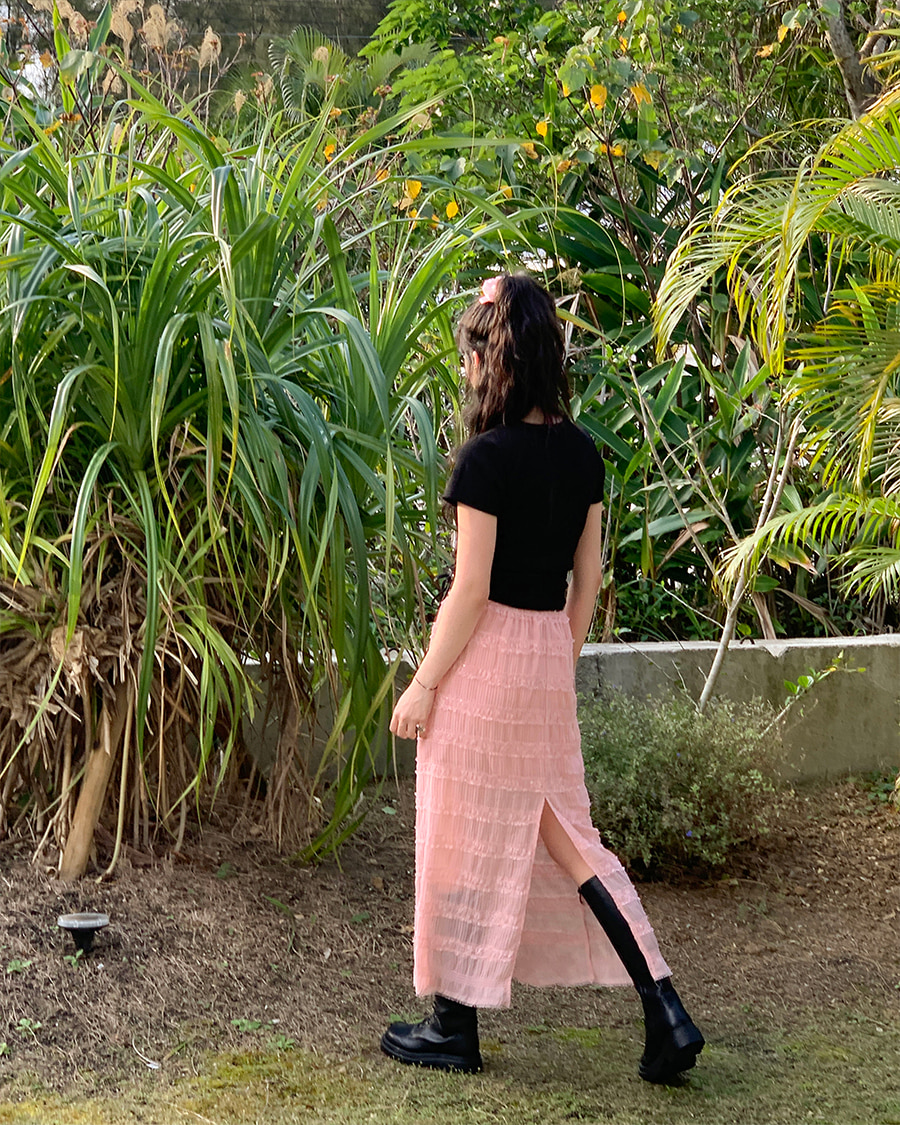 ﻿[MADE] Wish Frill Skirt (Pink)